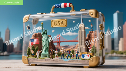 20 pieces of computer and cell phone wallpapers with suitcase decorations in miniature scenes of various countries+ 1 custom service gifted